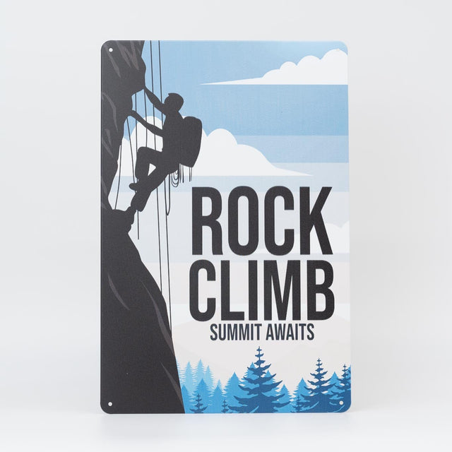 Retro Blechschild Rock Climb Summit Awaits