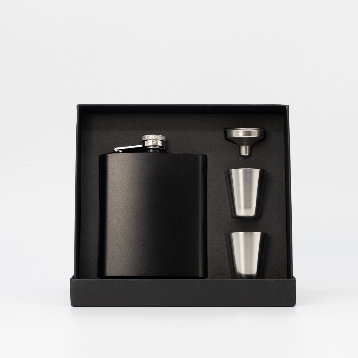 Flachmann Set mit Bechern Geschenkbox