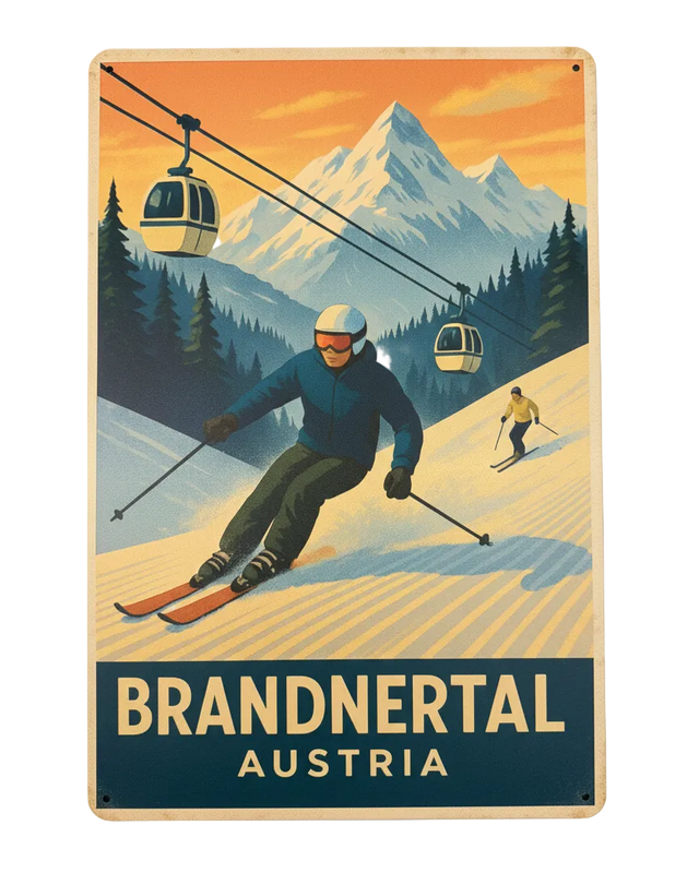 Retro Blechschild Heimat Brandnertal Skipiste