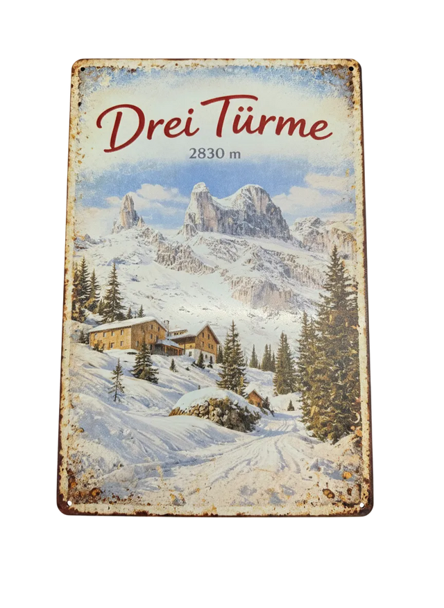 Retro Blechschild Heimat Drei Türme
