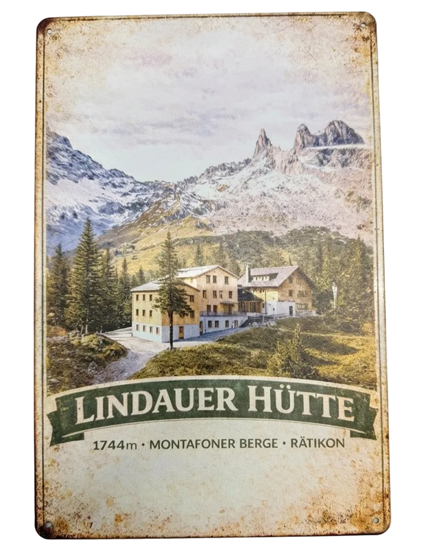 Retro Blechschild Heimat Lindauer Hütte