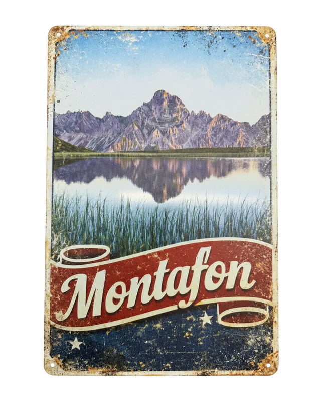 Retro Blechschild Heimat Montafon Platzisersee