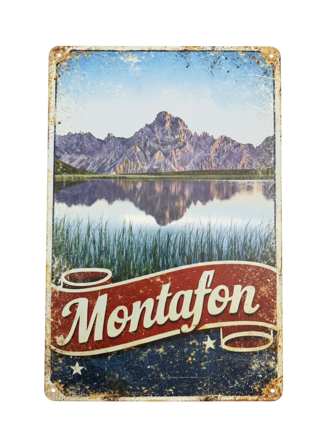 Retro Blechschild Heimat Montafon Platzisersee