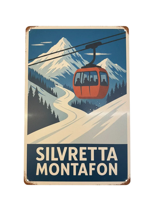 Retro Blechschild Heimat Silvretta Montafon - Gondel