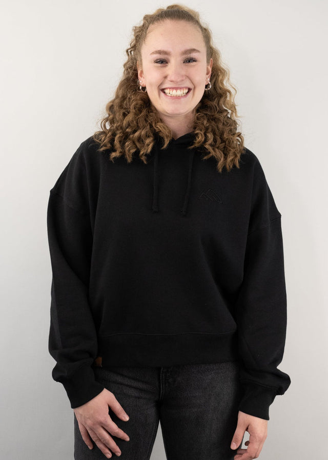 Urban Crop Hoodie Women Black