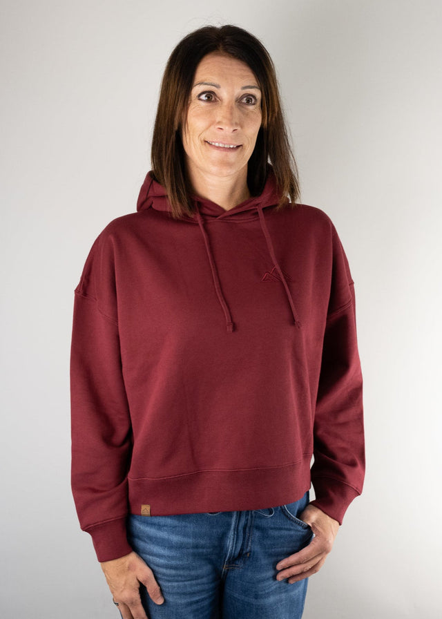 Urban Crop Hoodie Women Burgundy