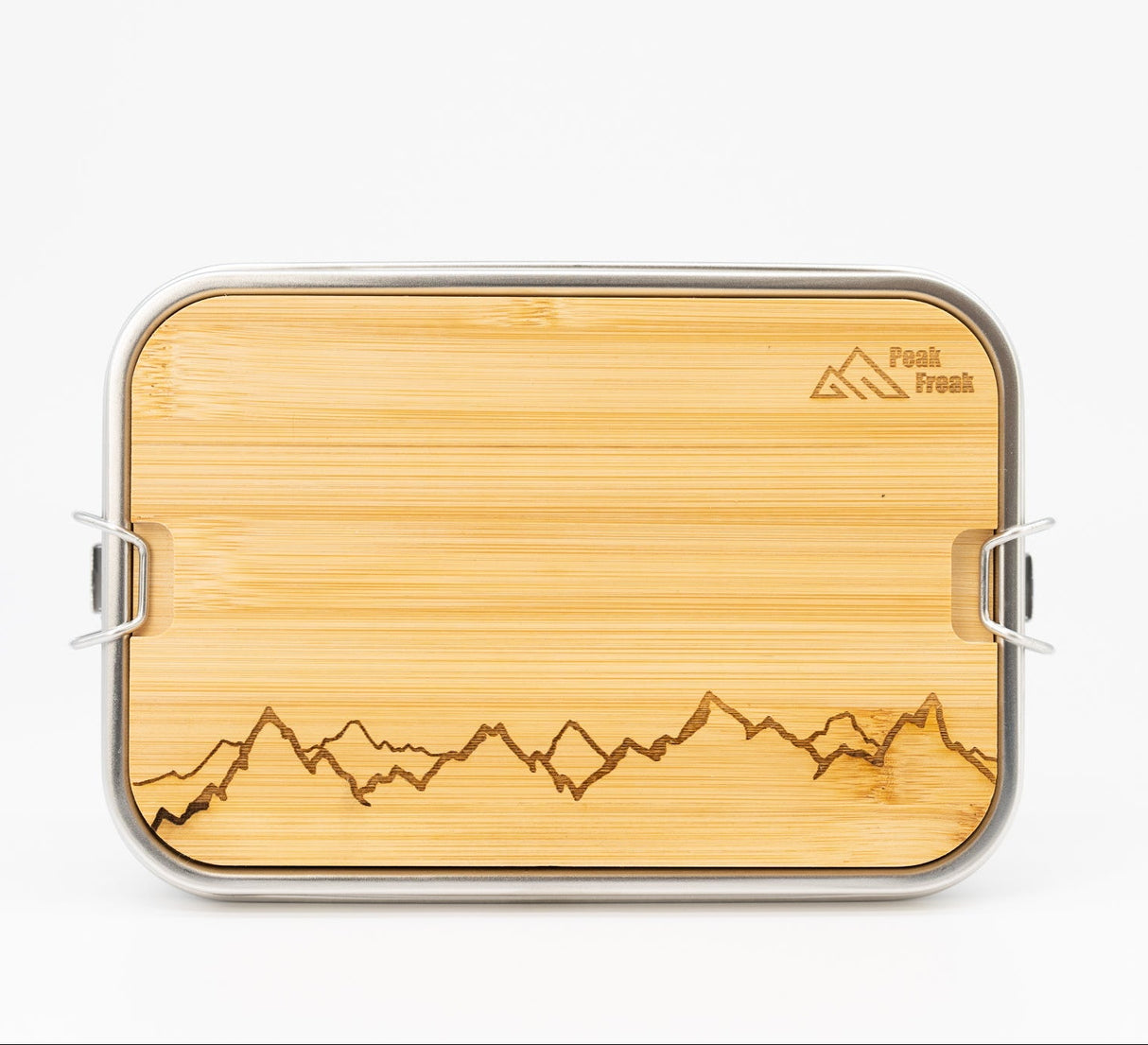 Edelstahl Lunchbox Bambus Deckel Bergkette