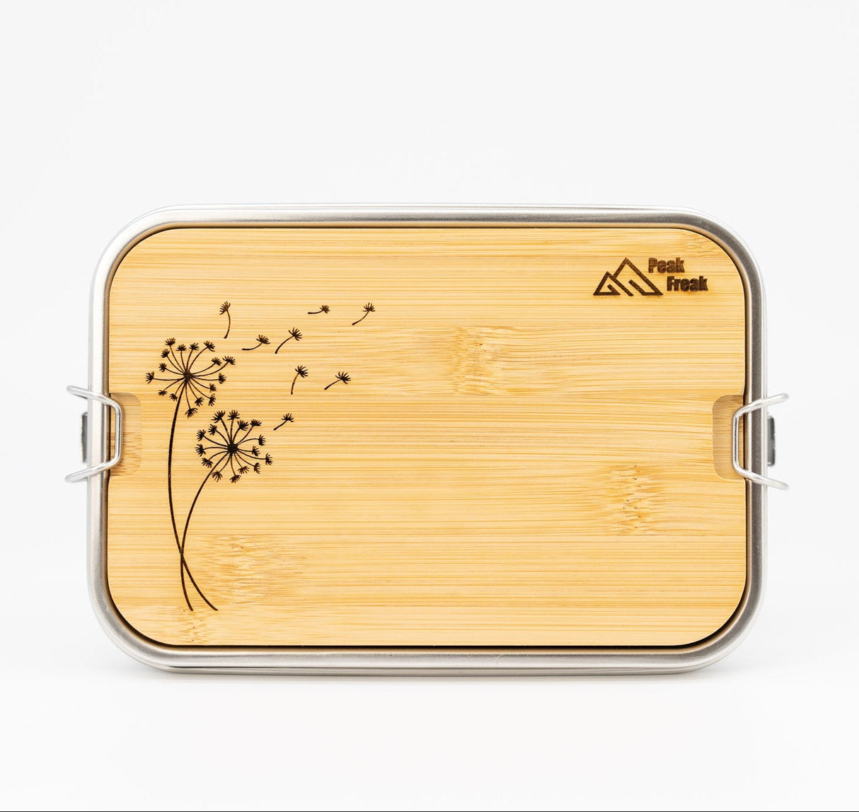 Edelstahl Lunchbox Bambus Deckel Blume