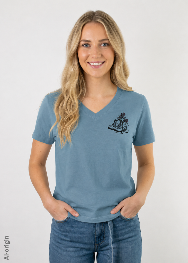 Bergschuh V-Ausschnitt T-Shirt Women