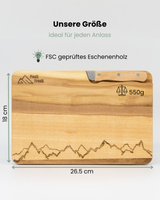 Schneidbrett Esche inkl. Messer - Bergschlag