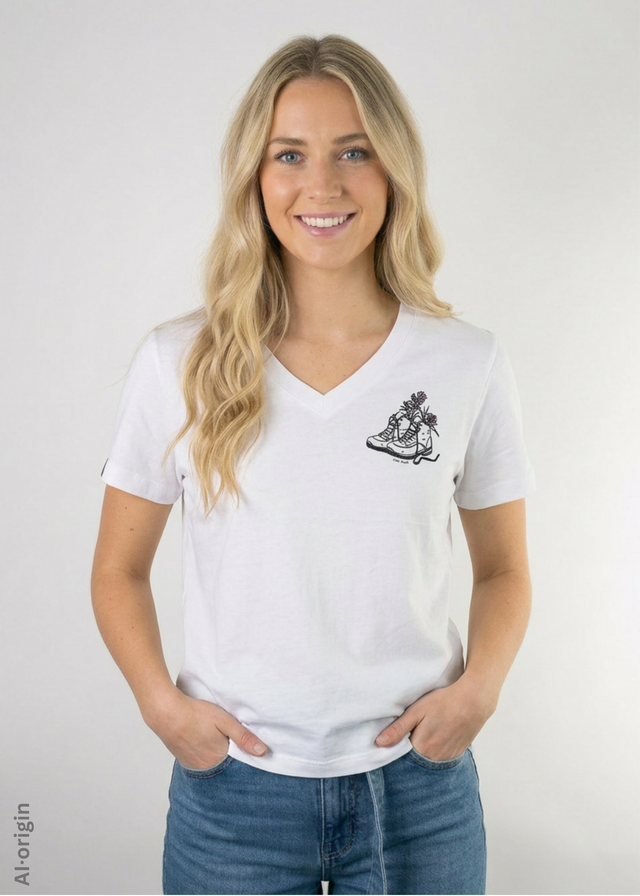 Bergschuh V-Ausschnitt T-Shirt Women