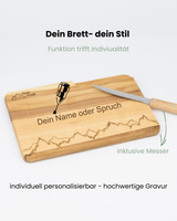 Schneidbrett Esche inkl. Messer - Bergschlag