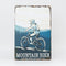Retro Blechschild Biker mountain bike blue