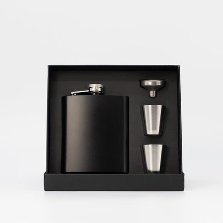 Flachmann Set mit Bechern Geschenkbox