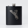Flachmann schwarz matt Gravur Snowboarder