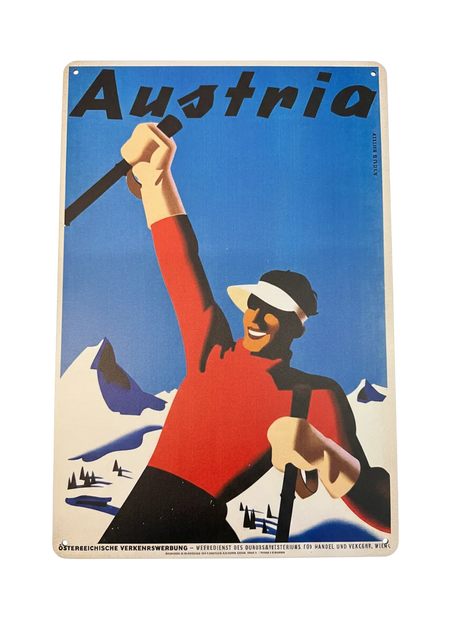 Retro Blechschild Winter Austria Men