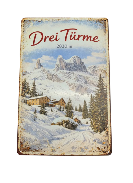 Retro Blechschild Heimat Drei Türme
