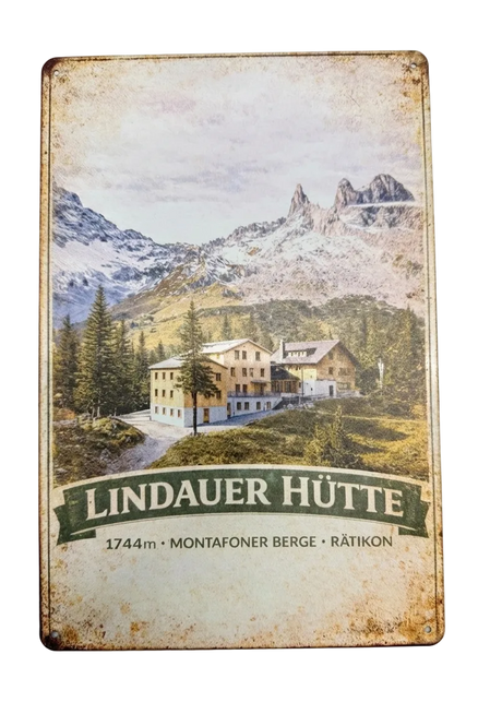 Retro Blechschild Heimat Lindauer Hütte