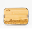Edelstahl Lunchbox Bambus Deckel Höhenlinien