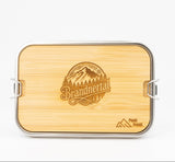 Edelstahl Lunchbox Bambus Deckel Brandnertal Logo
