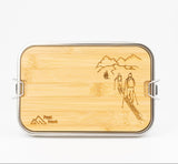 Edelstahl Lunchbox Bambus Deckel Skitourengeher