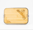 Edelstahl Lunchbox Bambus Deckel Snowboarder