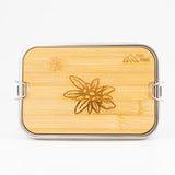 Edelstahl Lunchbox Bambus Deckel Edelweiss