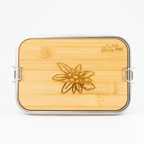 Edelstahl Lunchbox Bambus Deckel Edelweiss