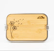 Edelstahl Lunchbox Bambus Deckel Blume