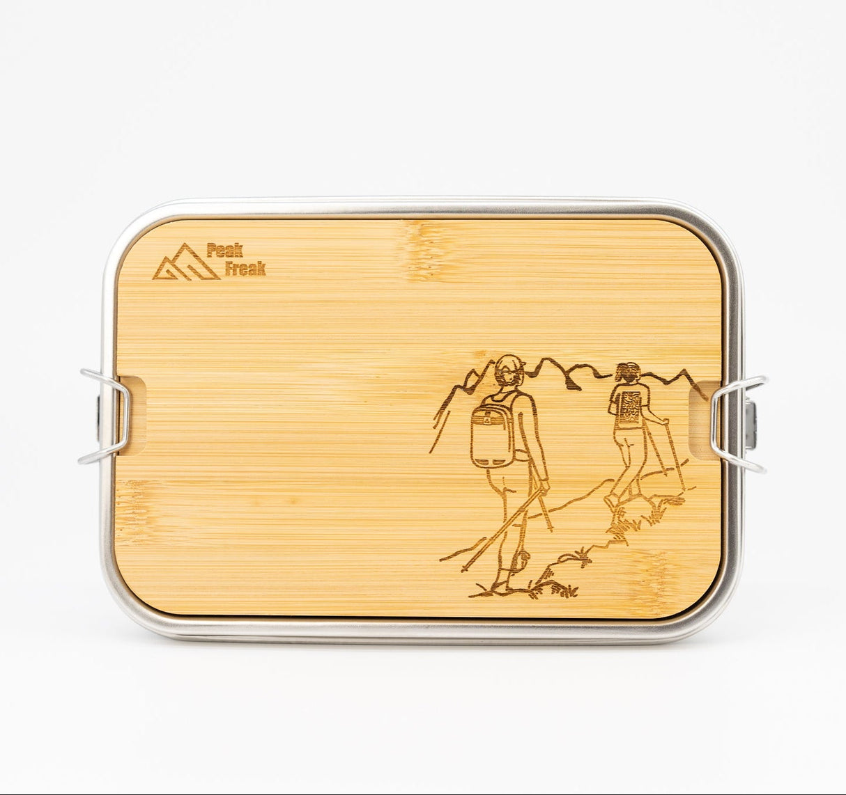 Edelstahl Lunchbox Bambus Deckel Wanderpaar
