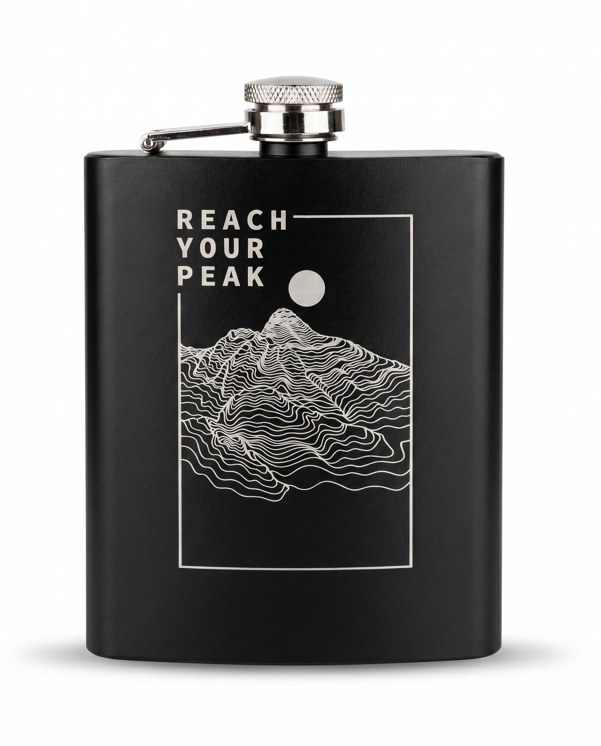 Flachmann schwarz - Reach your Peak